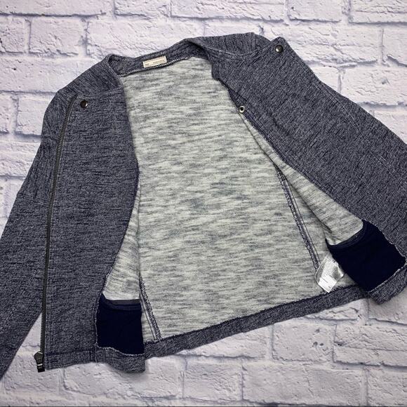 Gap Zip Up Moto Jacket in Heathered Blue - Picture 5 of 9